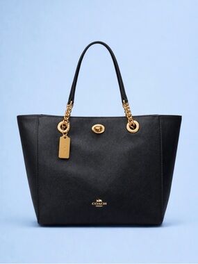 Coach | Bags | Coach F54758 Large Black Perry Leather Totelaptop